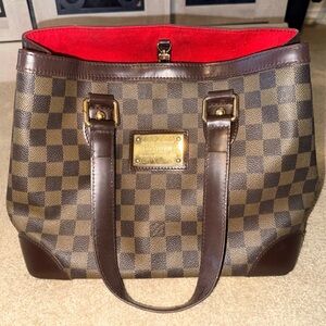 Louis Vuitton Damier Ebene Hampstead with Red Interior